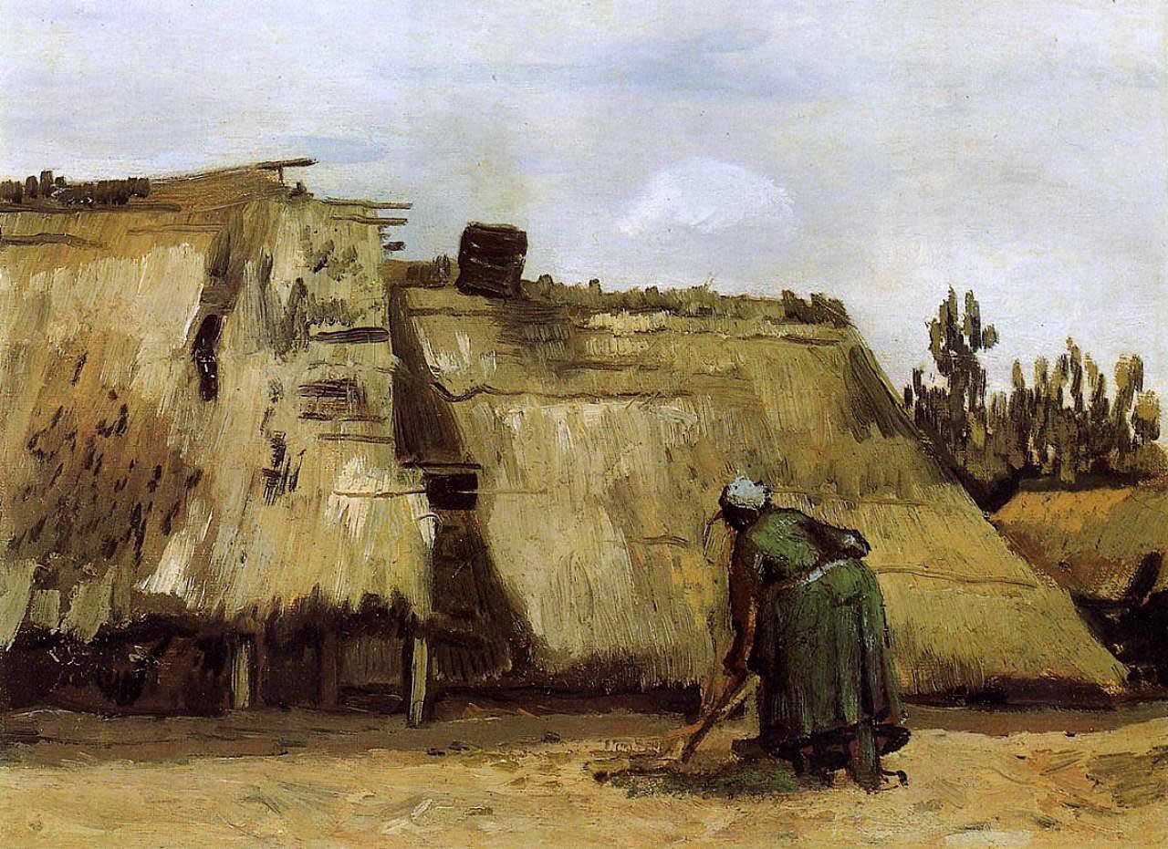 Винсент Ван Гог - Крестьянка, копающая перед домом